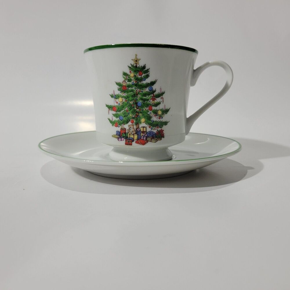 Sone Fine China Cup And Saucer White Christmas